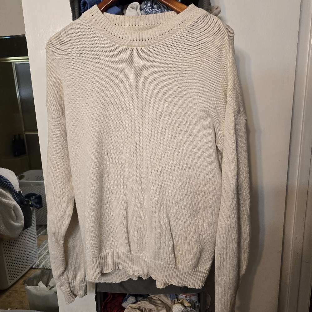 Womens Cream Knit Sweater